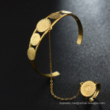 Shangjie OEM joyas middle east arab bracelet chain charm vintage bracelet stylish coin gold plated women bracelet